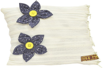 

USE ME Use Me Off White, Polka Flower Zipper Pouch for Women | Multiutility |Travel Kit | Cute Pencil Purse Cosmetic Bag(White)