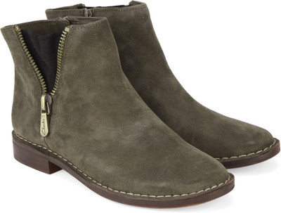 

Clarks Cabaret Ruby Khaki Suede Boots For Women(Brown