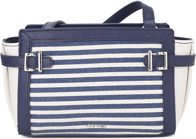 

Nine West Women Casual White, Blue Genuine Leather Sling Bag, Blue;white