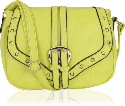 

Kleio Women Casual Yellow Leatherette Sling Bag