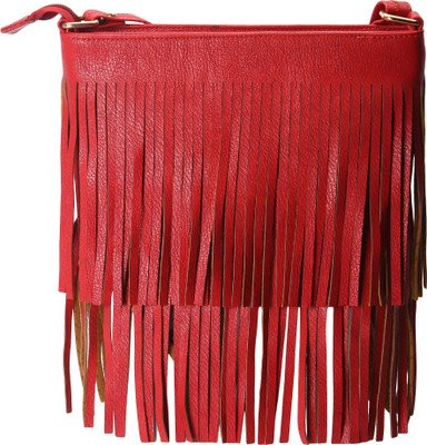 

Kleio Women Casual Red Leatherette Sling Bag