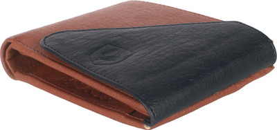 

LANDER Boys Tan, Black Genuine Leather Wallet(4 Card Slots), Black;tan