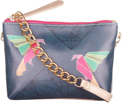 

FIZZA Women's Oragami PU Printed Mini Sling, gold Sling Bag(Multicolor, 7 inch)