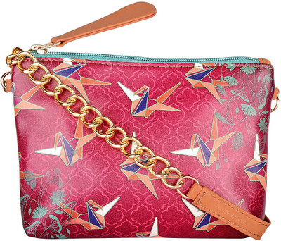 

FIZZA Women's Humming birds PU Printed Mini Sling, Brown Sling Bag(Multicolor, 7 inch)
