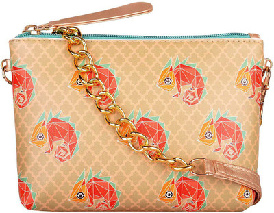 

FIZZA Women's Chamelion PU Printed Mini Sling, Blue Sling Bag(Multicolor, 7 inch)