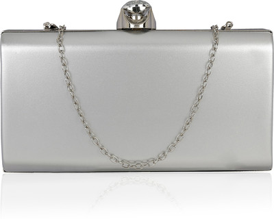 Kleio Party Silver Clutch Flipkart