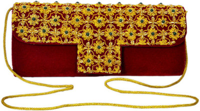 

DUCHESS Party Maroon, Gold Clutch, Gold;maroon