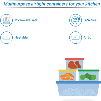 Signoraware Trio Lunch Box with Bag - 500 ml, 450 ml, 360 ml Plastic Grocery Container(Pack of 3, Blue)