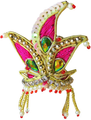 

Real Seed Heavy Zardoshi Work Krishna Mukut - Lord Krishna, Ladu Gopal Ji, Bal Krishna, Shri Ram Sita Mukut - Decorative Crown (6.1 x 4.9 CM) Deity Ornament(Zardoshi Mukut)