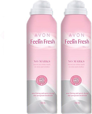 

Avon Anew Avon Feeling Fresh No Marks Aerosol for Women (set of 2) Deodorant Spray - For Men & Women(300 ml, Pack of 2)