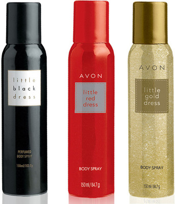 

Avon Anew Little Red & Black, Gold Dress Body Spray (combo) Deodorant Spray - For Men & Women(450 ml, Pack of 3)