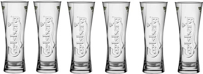 Carlsberg (Pack of 6) 300ml Club Beer Bar wine Glasses Premium Big Glass Glass Set(300 ml, Glass)