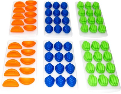 SNYTER Multicolor Silicone, Plastic Ice Cube Tray Set(Pack of 6) at flipkart