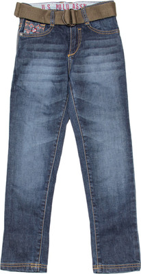 US Polo Kids Slim Boys Blue Jeans, Dk. blue