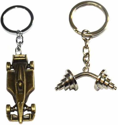 

Afwan Car & Curve Dumble Pack of 2 Key Chain