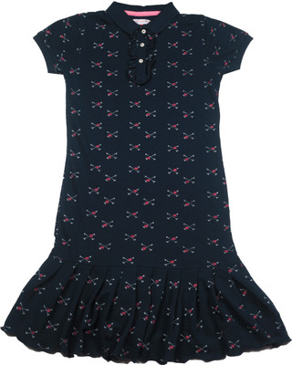 

US Polo Kids Girls Casual Dress(Dark Blue, Half Sleeve, Navy