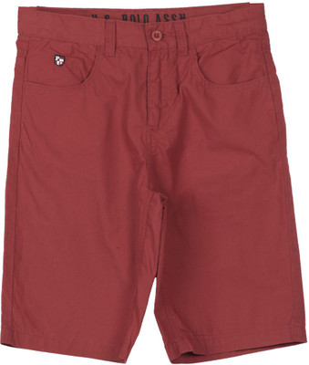 

US Polo Kids Short For Boys Casual Solid Cotton, Rust