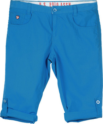 

US Polo Kids Short For Boys Casual Solid Cotton(Blue, Pack of 1, Lt. blue