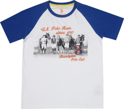 

US Polo Kids Boys Solid Cotton T Shirt(White, Pack of 1