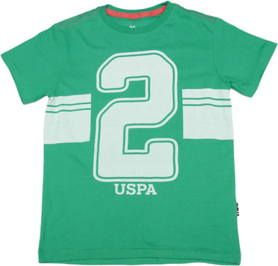 

US Polo Kids Boys Printed Cotton T Shirt(Light Green, Pack of 1, Vibrant green