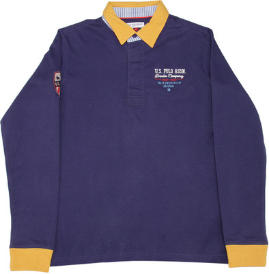 

US Polo Kids Boys Solid Cotton T Shirt(Blue, Pack of 1, Dk blue