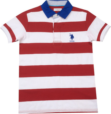 

US Polo Kids Boys Solid Cotton T Shirt(Red, Pack of 1, Me red