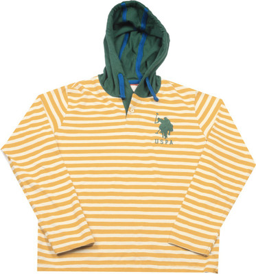 

US Polo Kids Boys Solid Cotton T Shirt(Yellow, Pack of 1, Me. yellow
