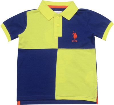 

US Polo Kids Boys Solid Cotton T Shirt(Yellow, Pack of 1, Lt yellow