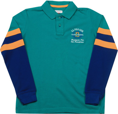 

US Polo Kids Boys Solid Cotton T Shirt(Blue, Pack of 1, Me. green
