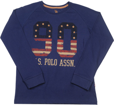 US Polo Kids Boys Solid Cotton T Shirt(Blue, Pack of 1, Uspa blue