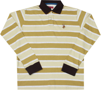 

US Polo Kids Boys Solid Cotton T Shirt(Beige, Pack of 1
