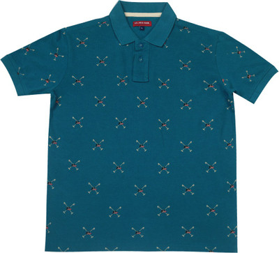 

US Polo Kids Boys Solid Cotton T Shirt(Blue, Pack of 1, Turquoise