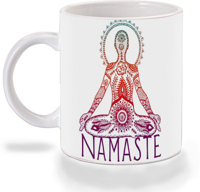 

Mooch Wale Namaste In Yogi Oom Art Ceramic Mug(325 ml), Multicolor