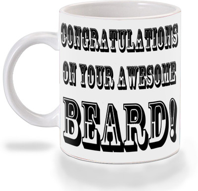 

Mooch Wale Congratulations On Your Aweome Beard Ceramic Mug(325 ml), Multicolor