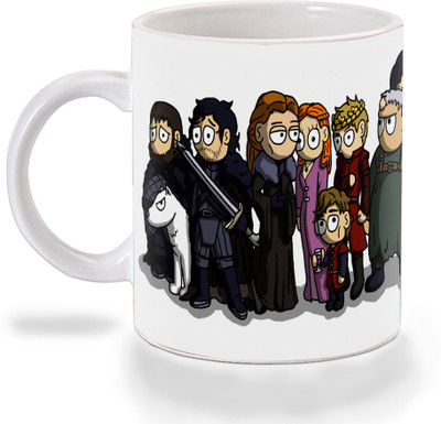 

Mooch Wale Game Of Thrones Season 1 Cast Cartooned Ceramic Mug(325 ml), Multicolor