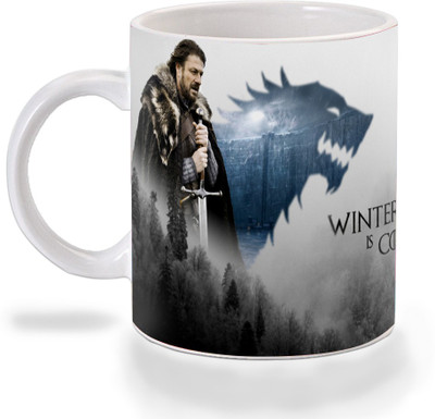 

Mooch Wale Game Of Thrones Ned Wolf Winter Is Coming Ceramic Mug(325 ml), Multicolor