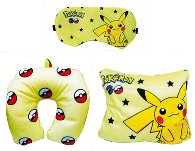 

Kids Mandi Pokemon Character High Quality two in one Sleeping Kit / Travel Pillow with Eye Mask For Kids, Adults Neck Pillow & Eye Shade(Yellow)