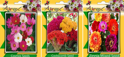 

Airex Cosmos Mixed, Cockscomb, Zinnia Mixed Seed(15 per packet)
