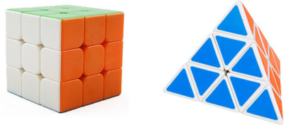 

Emob Triangle Pyraminx Rubik Magic Block Puzzle Plus 3x3 Cube Combo(2 Pieces)