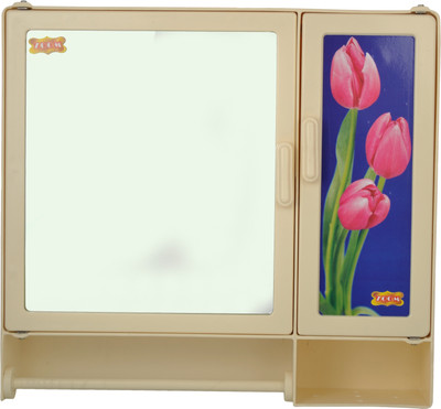 

Zoom Butterfly Single Mirror storage Bathroom Cabinet (Rod) Plastic Mirror Storage Chest 17"x4"x16"Inches (Color-Ivory Beige) Plastic Wall Shelf(Number of Shelves - 7, Beige)