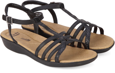 

Clarks Women Black Leather Wedges