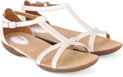 

Clarks Women White Leather Flats