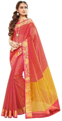 Gilehriyaan Embroidered Fashion Khadi, Silk Saree(Pink) available at flipkart for Rs.999