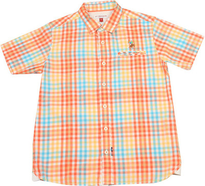 

US Polo Kids Boys Solid Casual Orange Shirt, Me. red