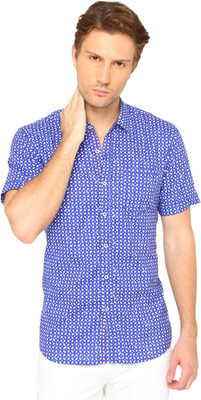 Jade Blue Men Printed Casual Blue Shirt Jade Blue Men Printed Casual Blue Shirt