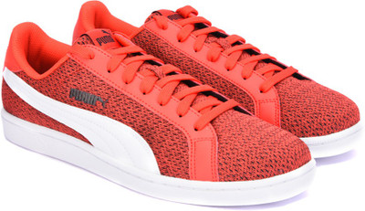 

Puma Smash Knit Sneakers For Men(Red, High risk red-puma white