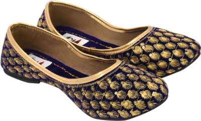 

Decot Paradise Jaipuri Prints Black Flat Ethnic Footwear Bellies For Women(Multicolor, Purple::gold