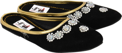 

Decot Paradise Jaipuri embellished Black mojaries Bellies For Women(Black