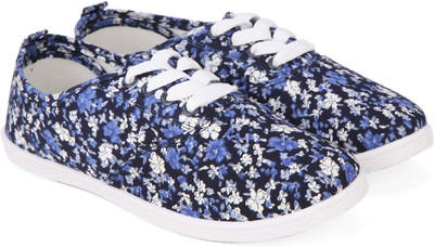 People Casuals For Women(Blue, Blue flower