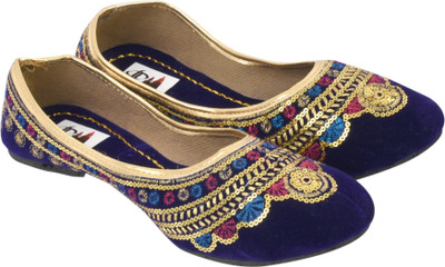 

Decot Paradise Jaipuri Prints BLue Flat Ethnic Footwear Bellies For Women(Purple, Purple::gold